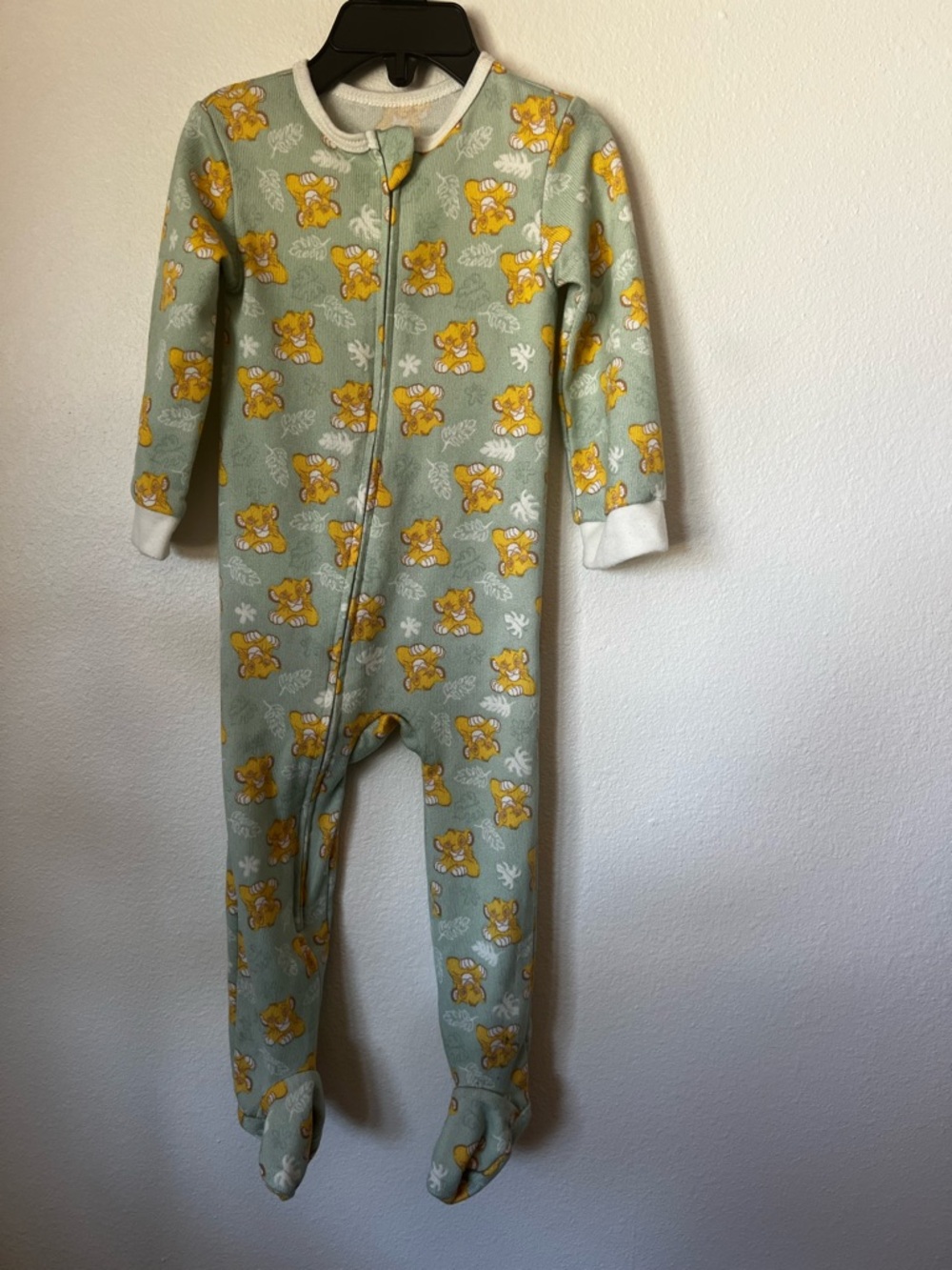 Disney Baby Simba Footed Pajamas 9M Green Lion King Sleeper